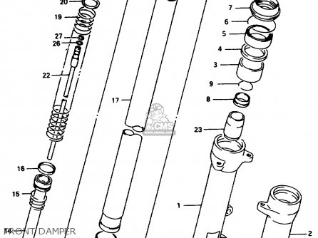 FRONT DAMPER - GSX750F 1997 (V) (E04 E18 E22 E24 E25 E34) P37