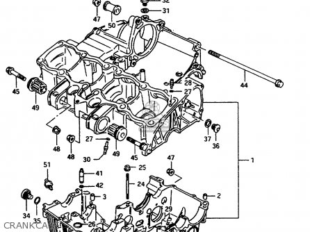 CRANKCASE - GSX750F 1997 (V) (E04 E18 E22 E24 E25 E34) P37