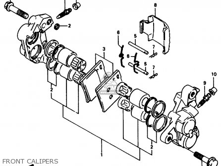 FRONT CALIPERS - GSX750F 1997 (V) (E04 E18 E22 E24 E25 E34) P37
