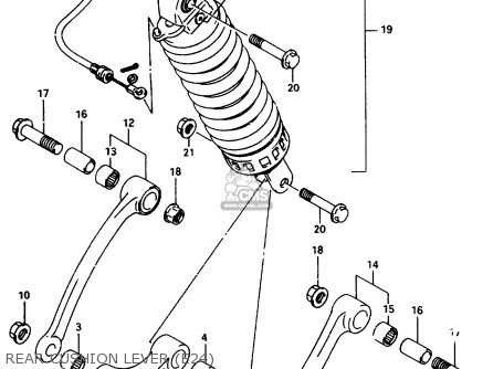 REAR CUSHION LEVER (E24) - GSX750F 1997 (V) (E04 E18 E22 E24 E25 E34) P37