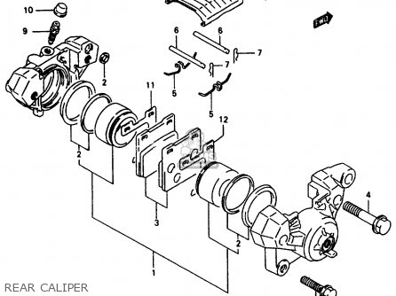 REAR CALIPER - GSX750F 1997 (V) (E04 E18 E22 E24 E25 E34) P37