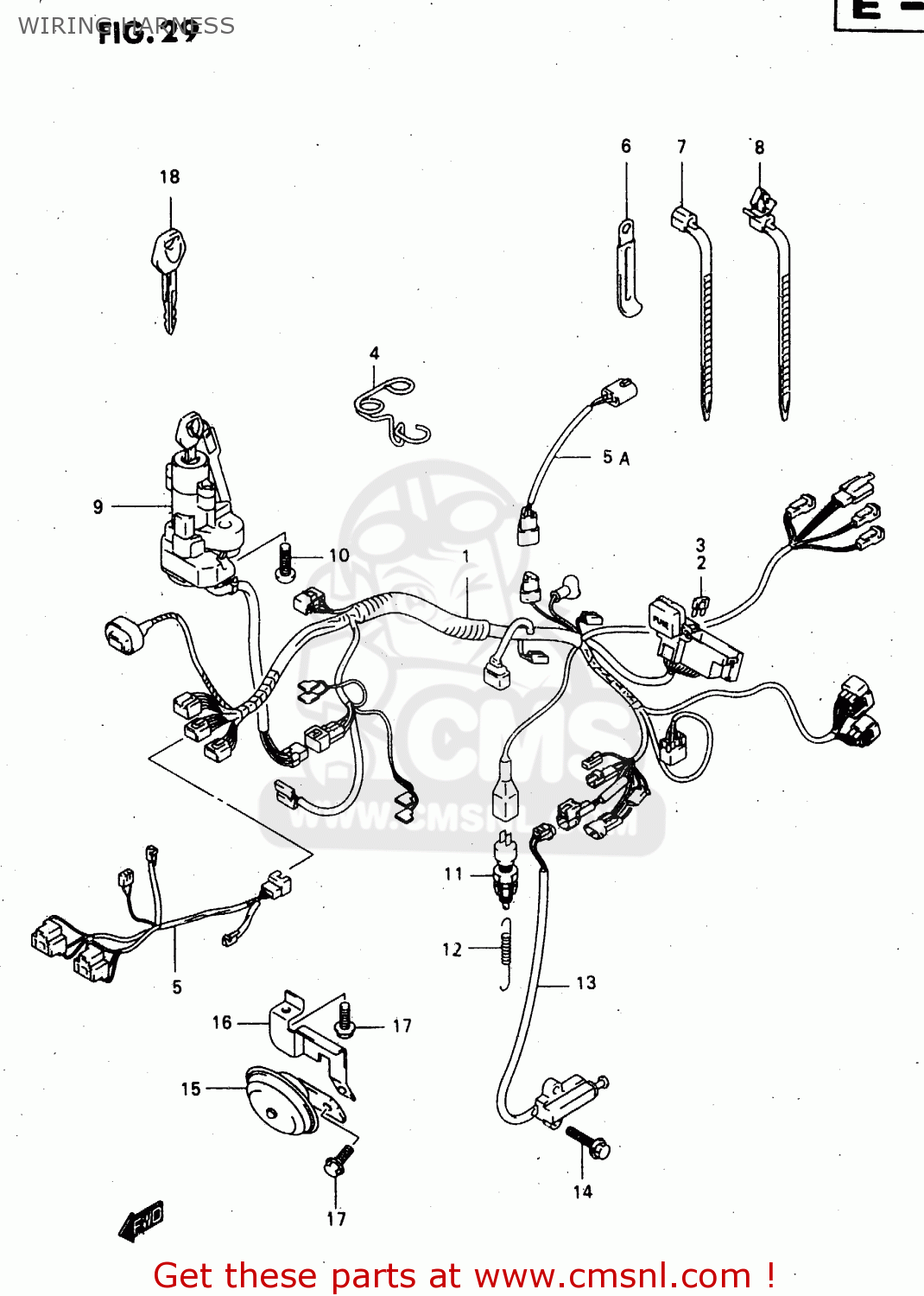 WIRING HARNESS GSX750F 1998 (W) (E02 E04 E17 E18 E22 E24 E25 E34) P37