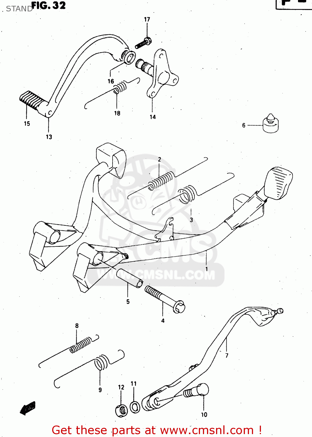 STAND GSX750F 1998 (W) (E02 E04 E17 E18 E22 E24 E25 E34) P37