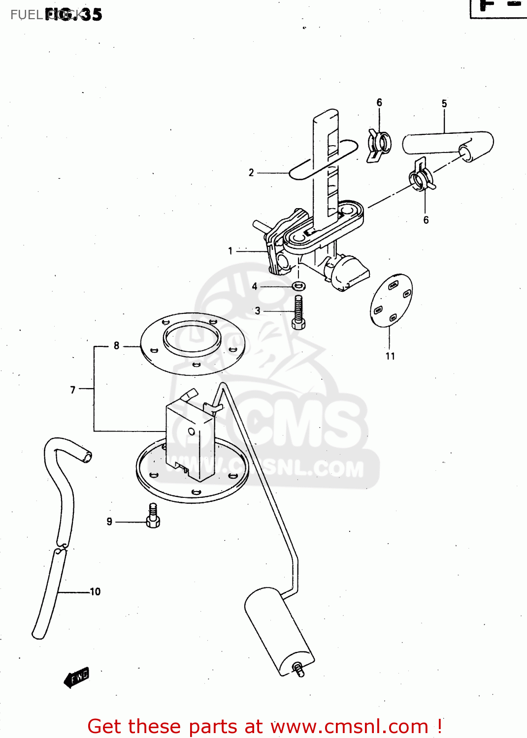 FUEL COCK GSX750F 1998 (W) (E02 E04 E17 E18 E22 E24 E25 E34) P37