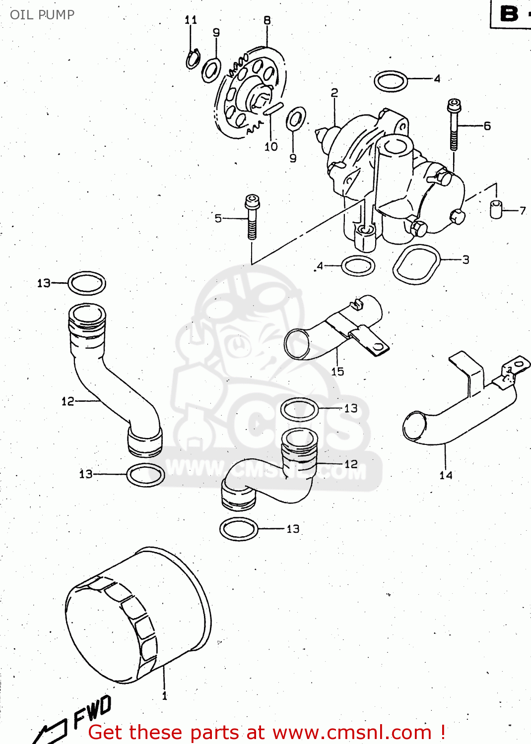 OIL PUMP GSX750F 1998 (W) (E02 E04 E17 E18 E22 E24 E25 E34) P37