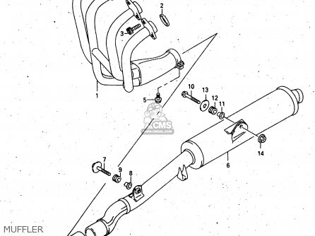 MUFFLER - GSX750F 1998 (W) (E02 E04 E17 E18 E22 E24 E25 E34) P37