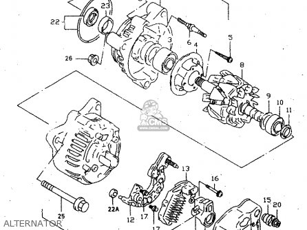 ALTERNATOR - GSX750F 1998 (W) (E02 E04 E17 E18 E22 E24 E25 E34) P37