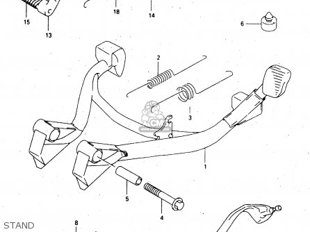 STAND - GSX750F 1998 (W) (E02 E04 E17 E18 E22 E24 E25 E34) P37