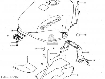 FUEL TANK - GSX750F 1998 (W) (E02 E04 E17 E18 E22 E24 E25 E34) P37