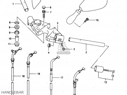 HANDLEBAR - GSX750F 1998 (W) (E02 E04 E17 E18 E22 E24 E25 E34) P37