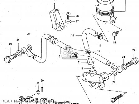 REAR MASTER CYLINDER - GSX750F 1998 (W) (E02 E04 E17 E18 E22 E24 E25 E34) P37