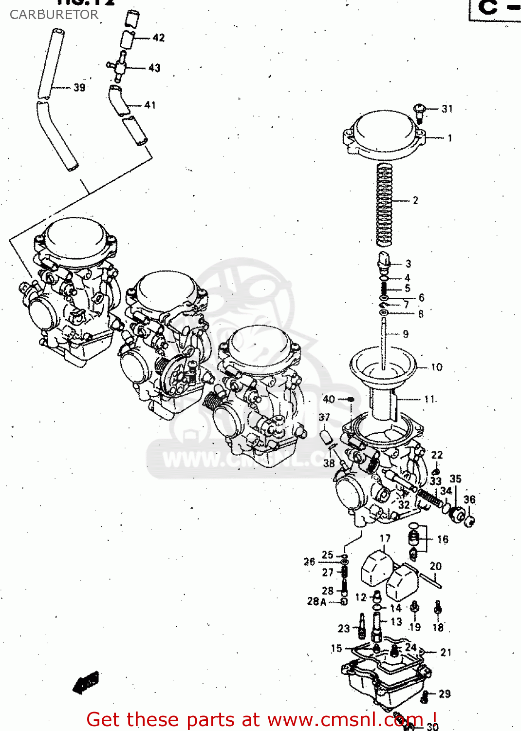 CARBURETOR GSX750F 1999 (X) (E02 E04 E17 E18 E22 E24 E25 E34)
