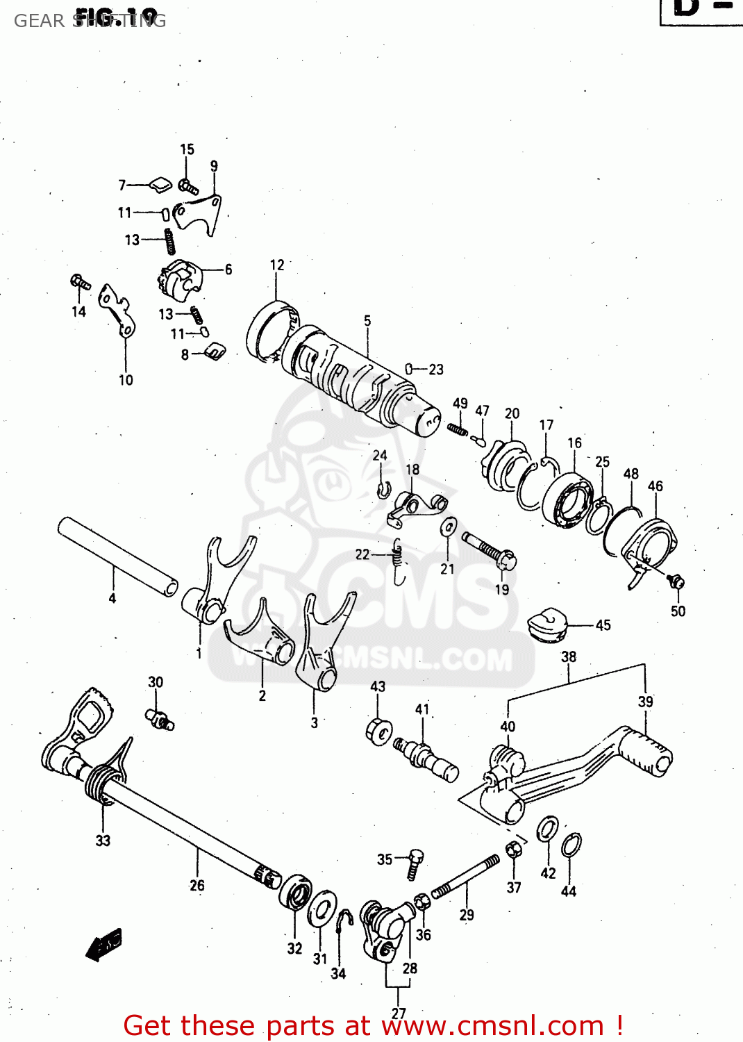 GEAR SHIFTING GSX750F 1999 (X) (E02 E04 E17 E18 E22 E24 E25 E34)