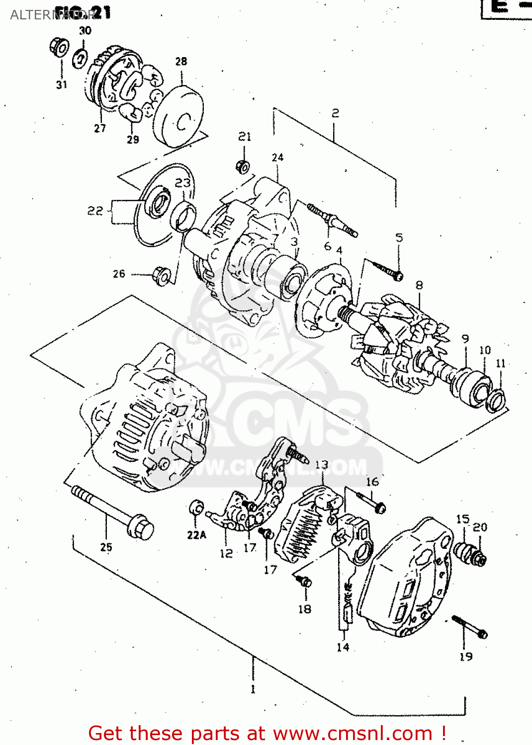 ALTERNATOR GSX750F 1999 (X) (E02 E04 E17 E18 E22 E24 E25 E34)