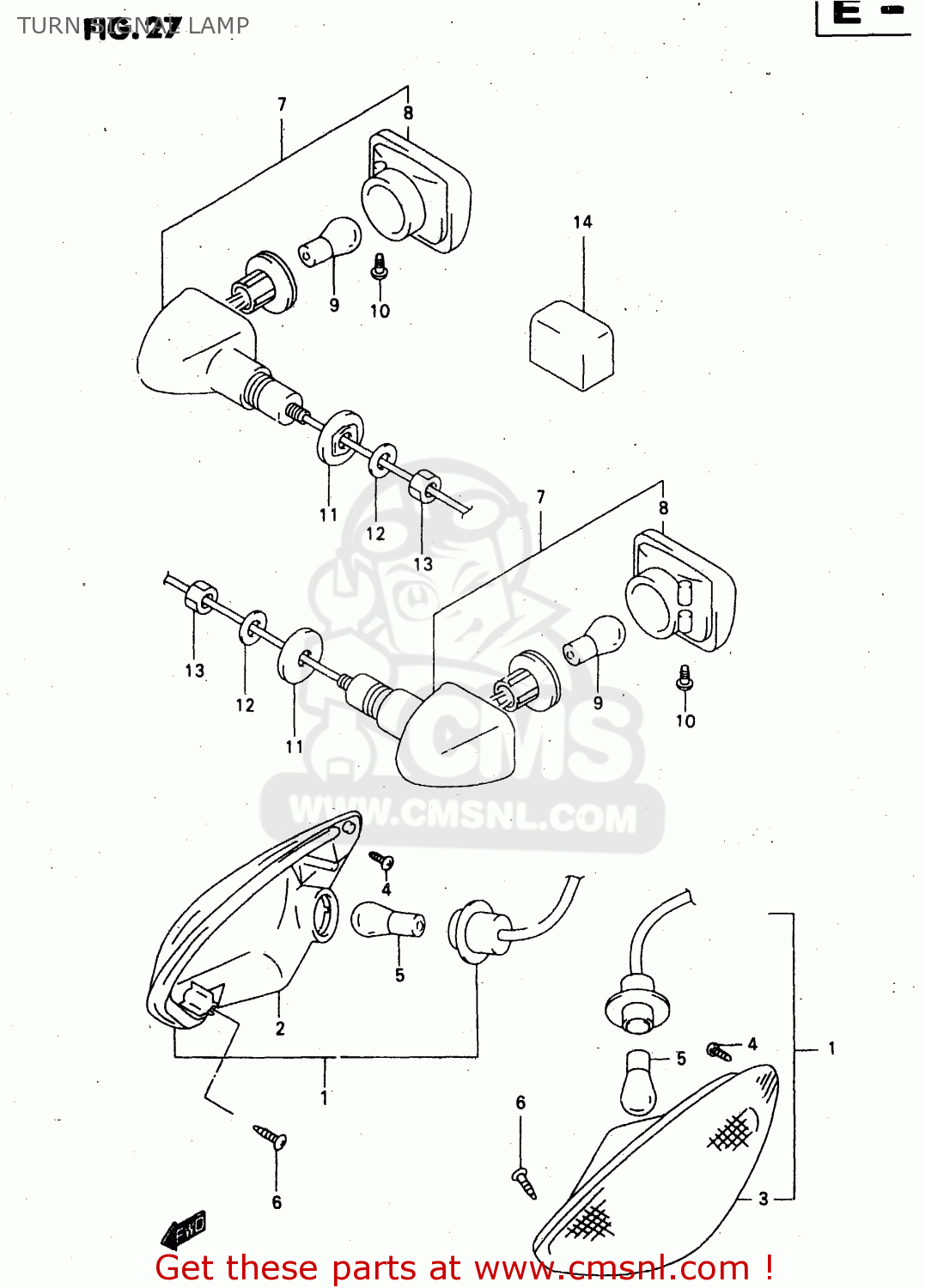 TURN SIGNAL LAMP GSX750F 1999 (X) (E02 E04 E17 E18 E22 E24 E25 E34)