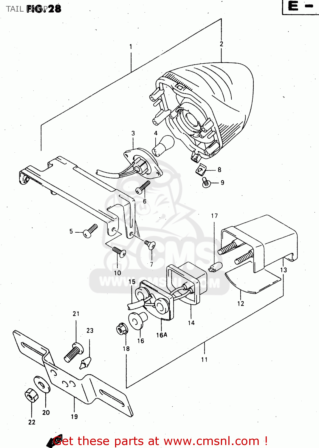 TAIL LAMP GSX750F 1999 (X) (E02 E04 E17 E18 E22 E24 E25 E34)