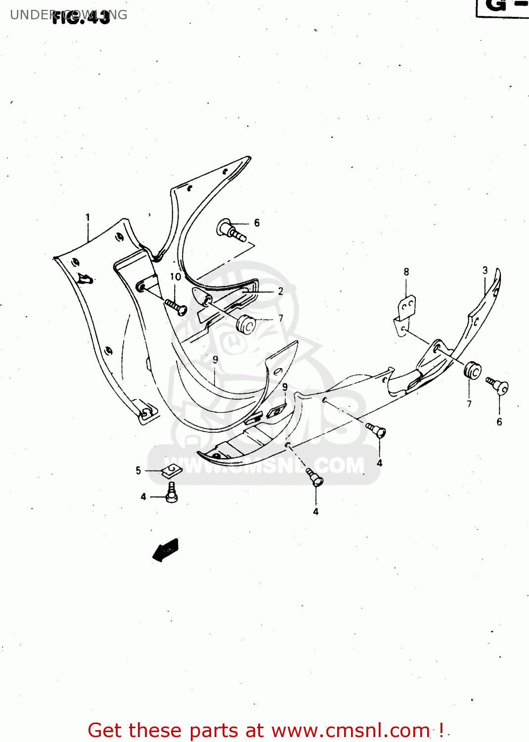UNDER COWLING GSX750F 1999 (X) (E02 E04 E17 E18 E22 E24 E25 E34)