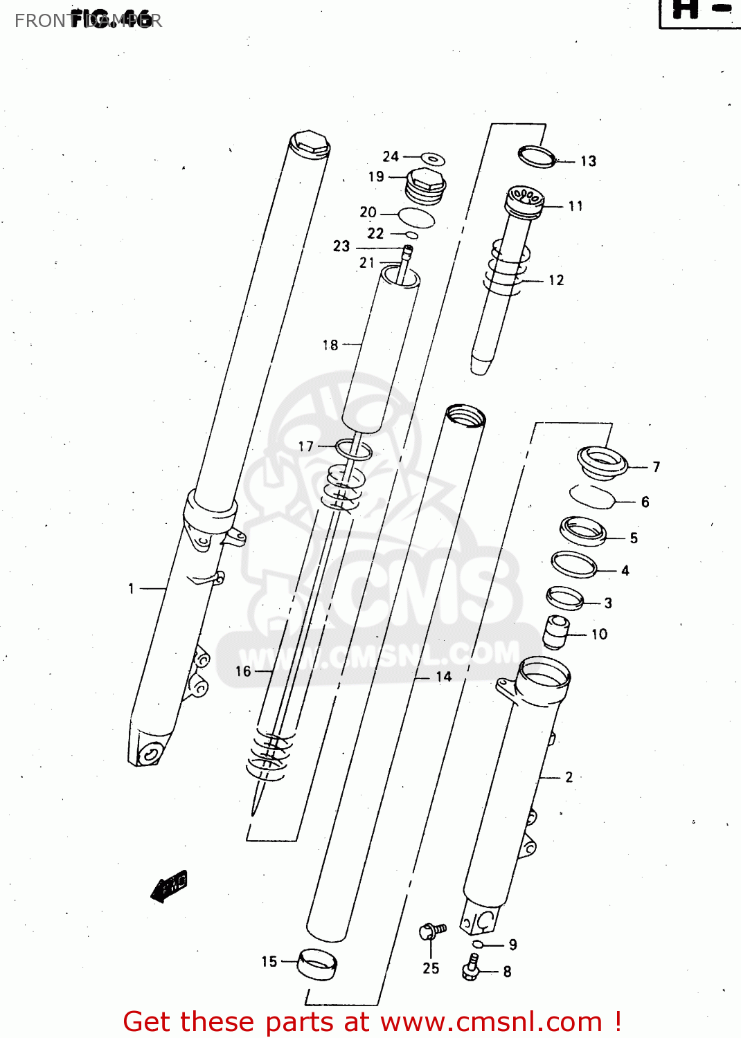 FRONT DAMPER GSX750F 1999 (X) (E02 E04 E17 E18 E22 E24 E25 E34)