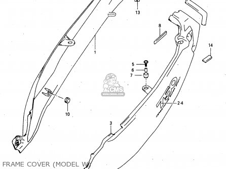 FRAME COVER (MODEL W) - GSX750F 1999 (X) (E02 E04 E17 E18 E22 E24 E25 E34)