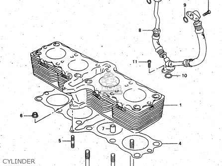 CYLINDER - GSX750F 1999 (X) (E02 E04 E17 E18 E22 E24 E25 E34)