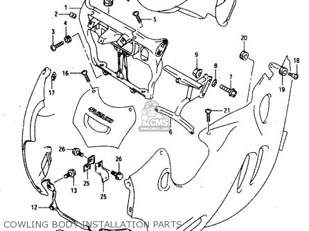 COWLING BODY INSTALLATION PARTS - GSX750F 1999 (X) (E02 E04 E17 E18 E22 E24 E25 E34)