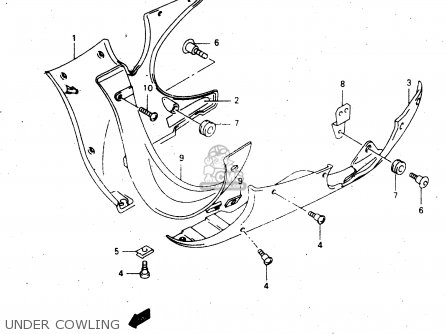 UNDER COWLING - GSX750F 1999 (X) (E02 E04 E17 E18 E22 E24 E25 E34)