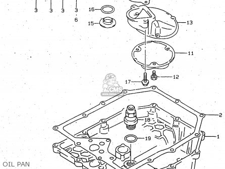 OIL PAN - GSX750F 1999 (X) (E02 E04 E17 E18 E22 E24 E25 E34)