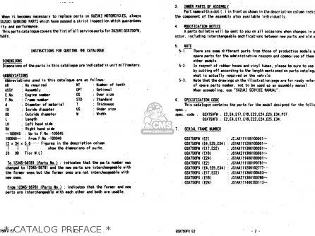 * CATALOG PREFACE * - GSX750F 1999 (X) (E02 E04 E17 E18 E22 E24 E25 E34)