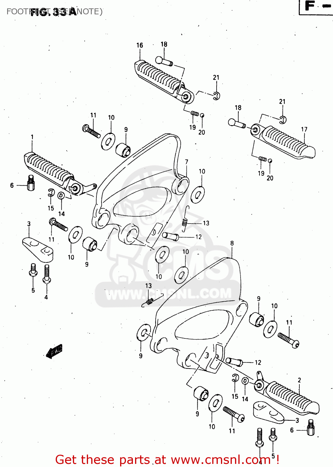 FOOTREST (SEE NOTE) GSX750F 2000 (Y)