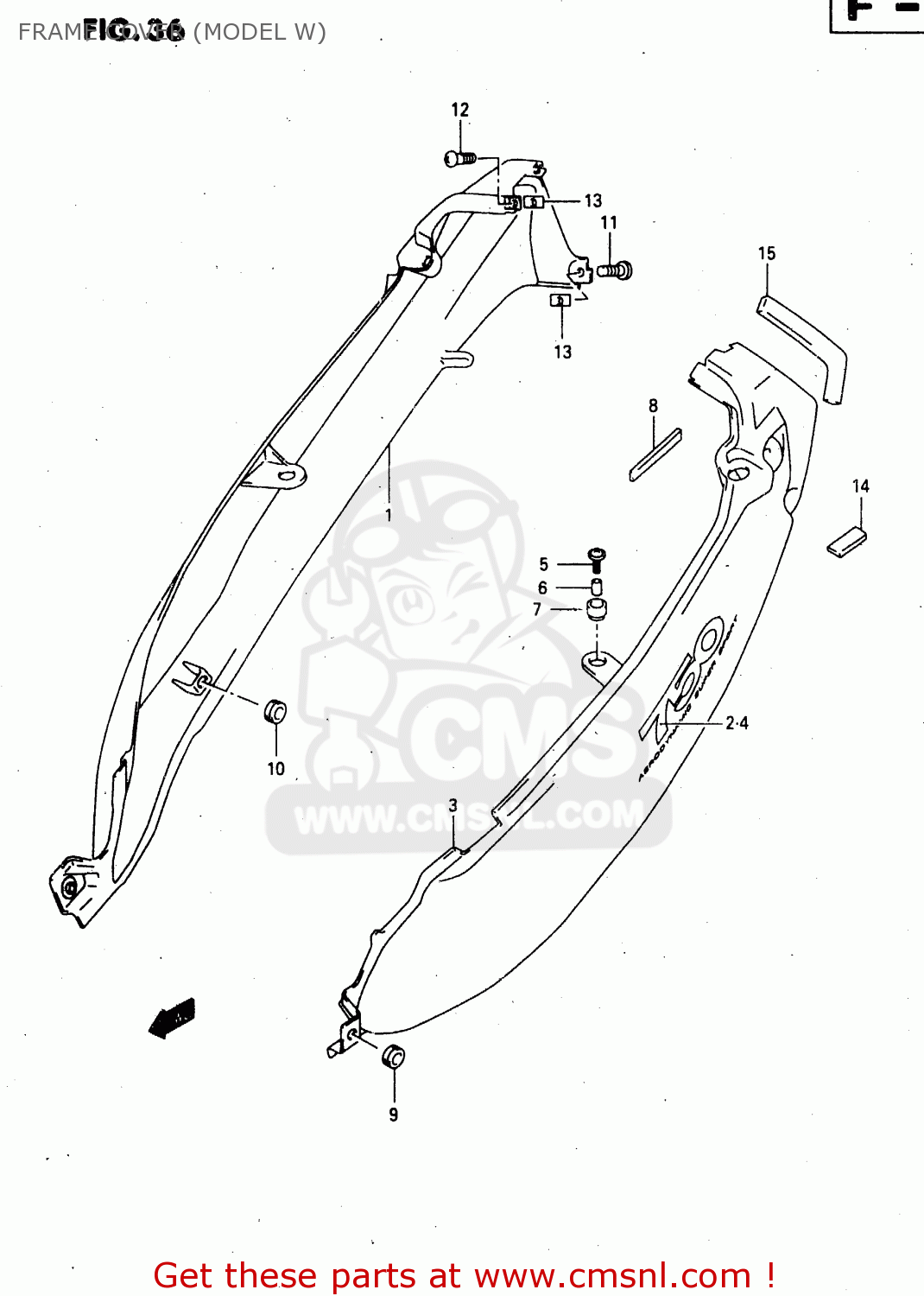 FRAME COVER (MODEL W) GSX750F 2000 (Y)
