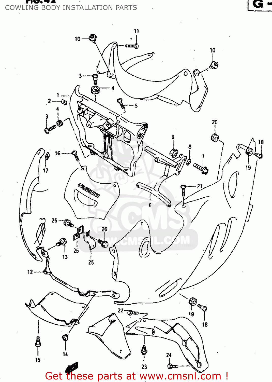 COWLING BODY INSTALLATION PARTS GSX750F 2000 (Y)