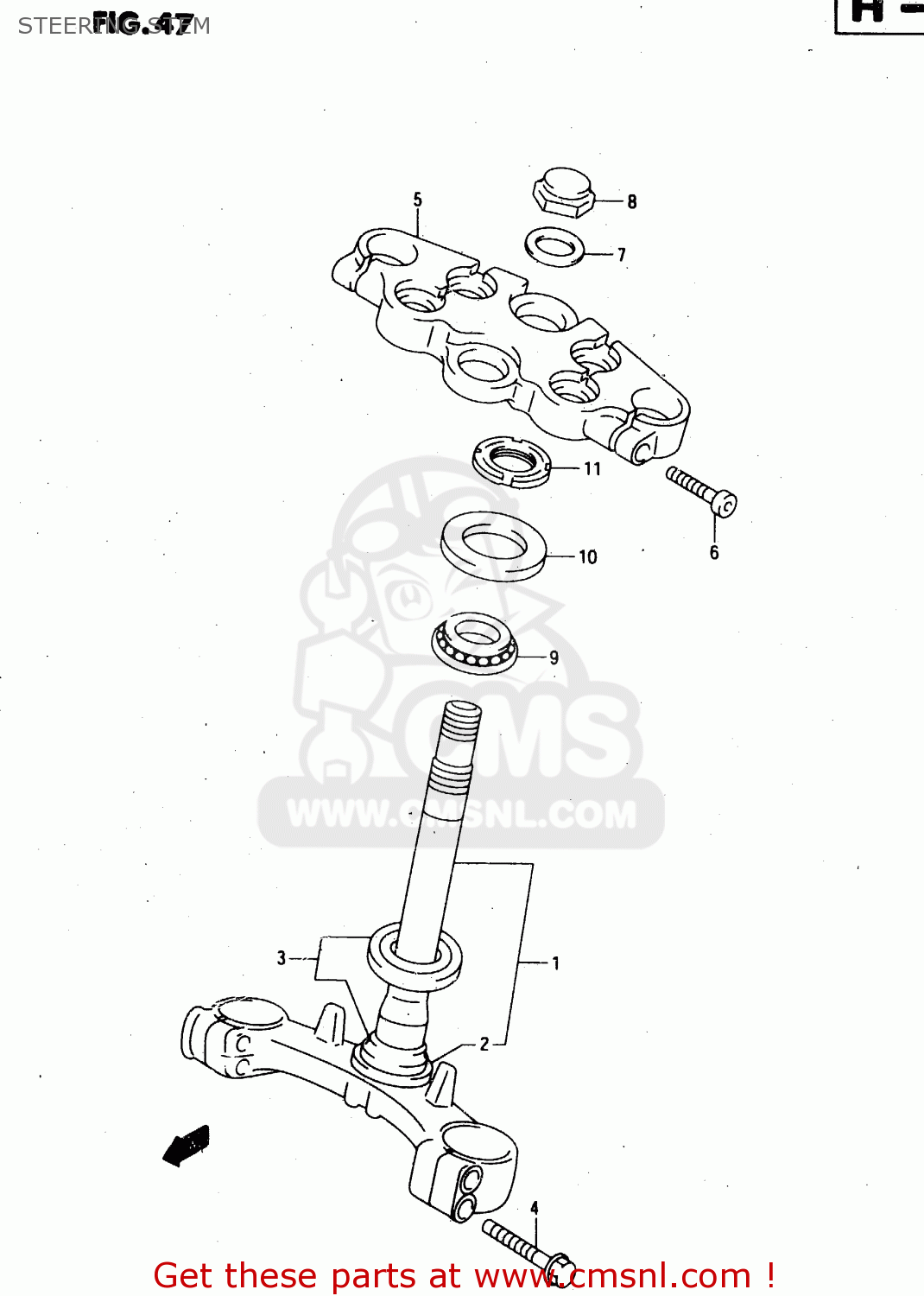 STEERING STEM GSX750F 2000 (Y)