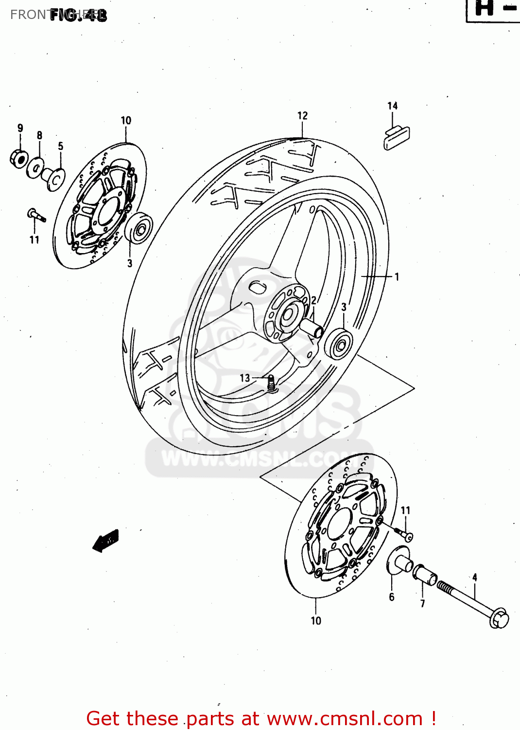 FRONT WHEEL GSX750F 2000 (Y)