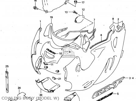 COWLING BODY (MODEL W) - GSX750F 2000 (Y)