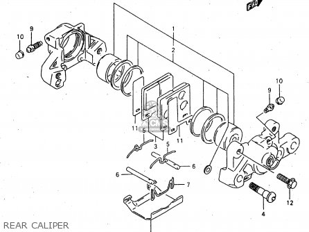 REAR CALIPER - GSX750F 2000 (Y)