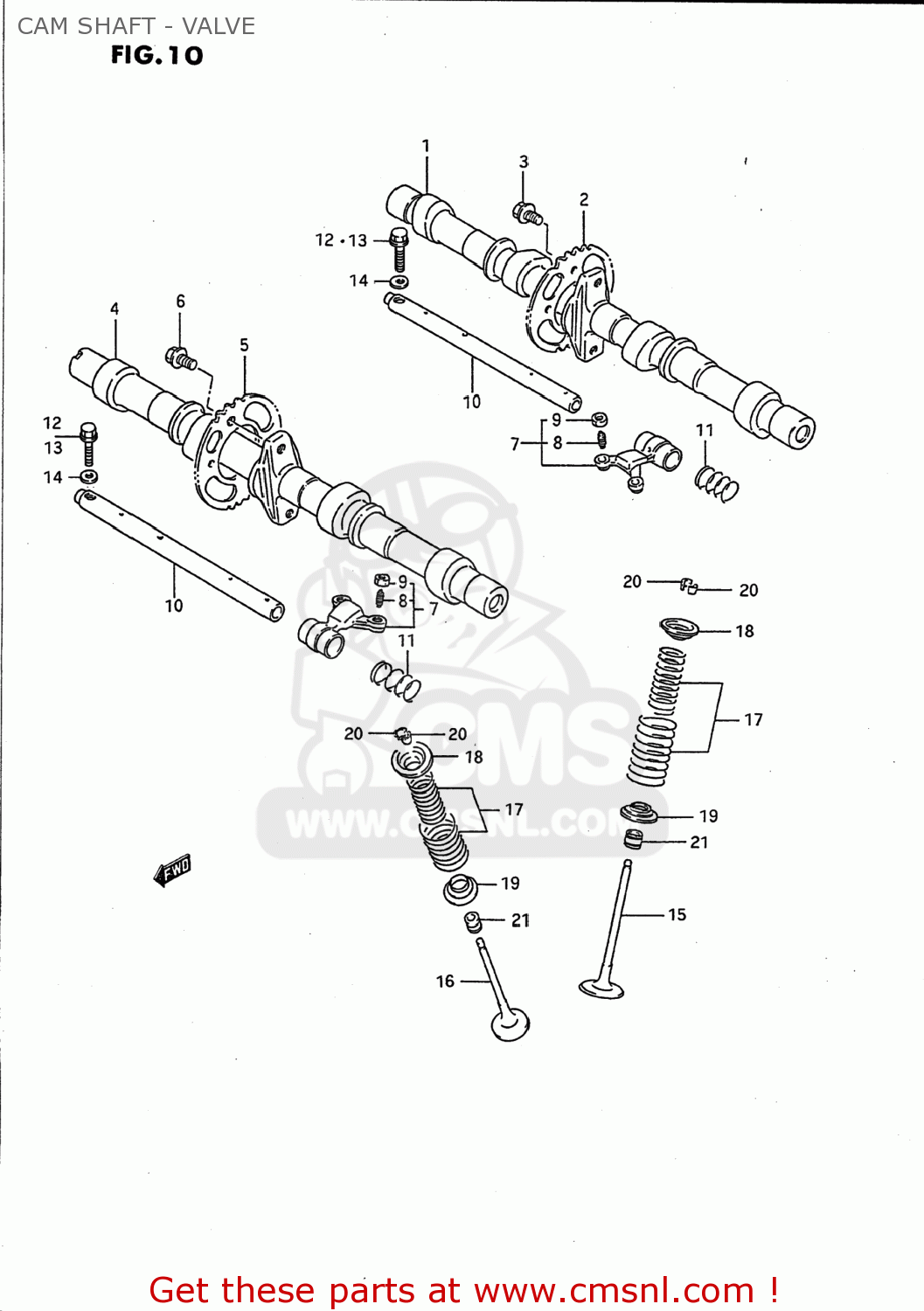 CAM SHAFT - VALVE GSX750F KATANA 1989 (K) USA (E03)