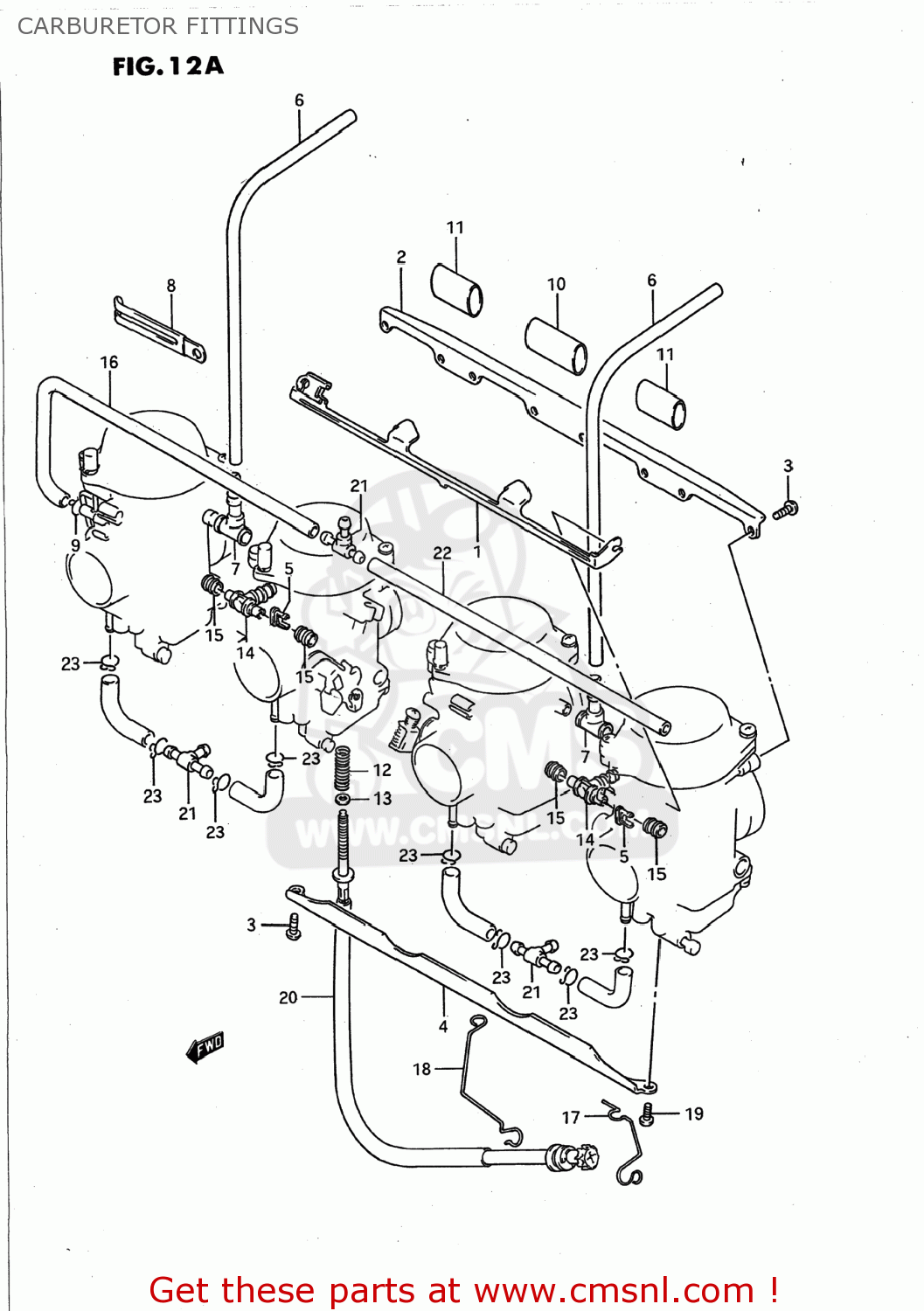 CARBURETOR FITTINGS GSX750F KATANA 1989 (K) USA (E03)