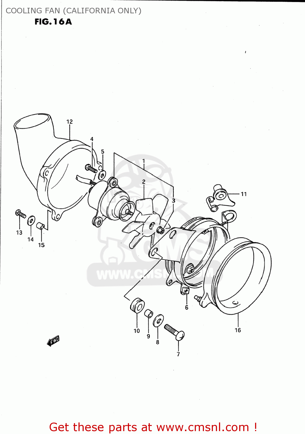 COOLING FAN (CALIFORNIA ONLY) GSX750F KATANA 1989 (K) USA (E03)