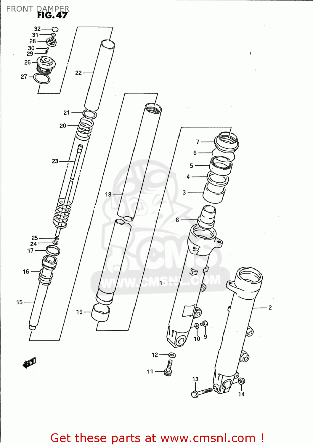 FRONT DAMPER GSX750F KATANA 1989 (K) USA (E03)