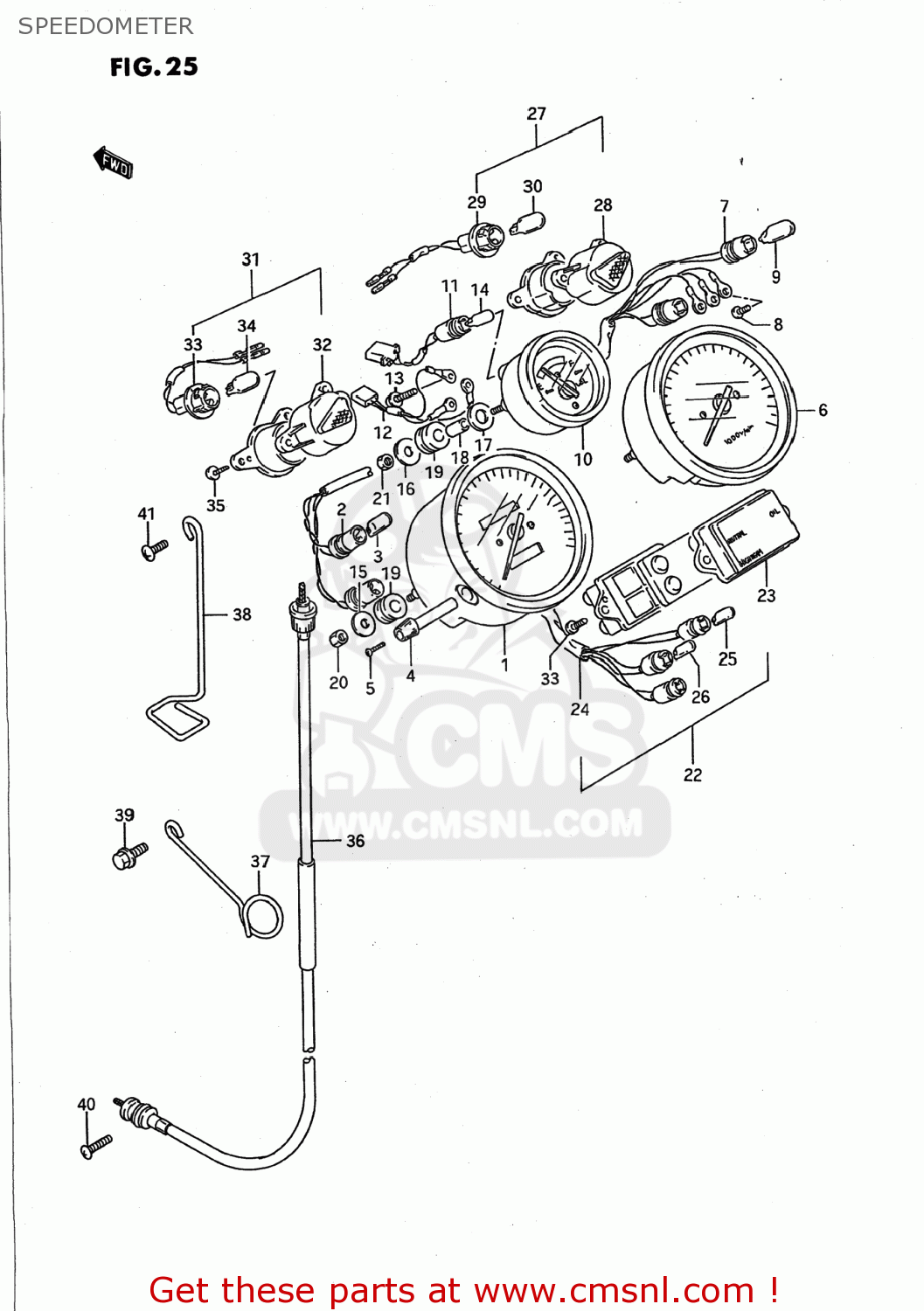 SPEEDOMETER GSX750F KATANA 1989 (K) USA (E03)