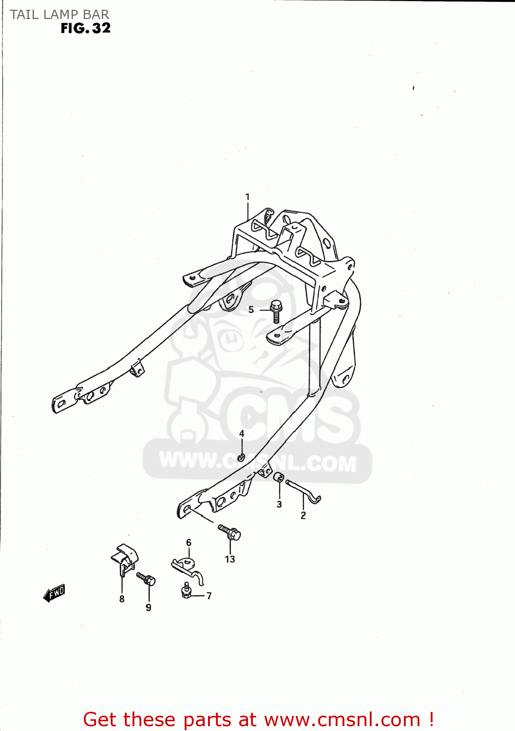 TAIL LAMP BAR GSX750F KATANA 1989 (K) USA (E03)