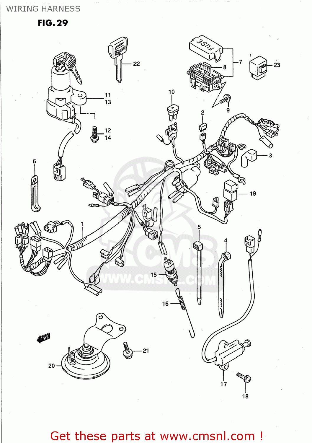 WIRING HARNESS GSX750F KATANA 1989 (K) USA (E03)