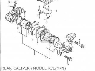 REAR CALIPER (MODEL K/L/M/N) - GSX750F KATANA 1989 (K) USA (E03)