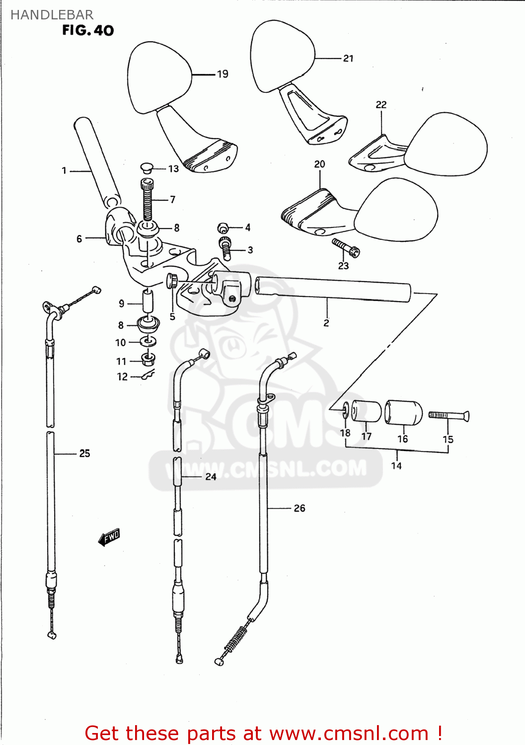 HANDLEBAR GSX750F KATANA 1990 (L) USA (E03)
