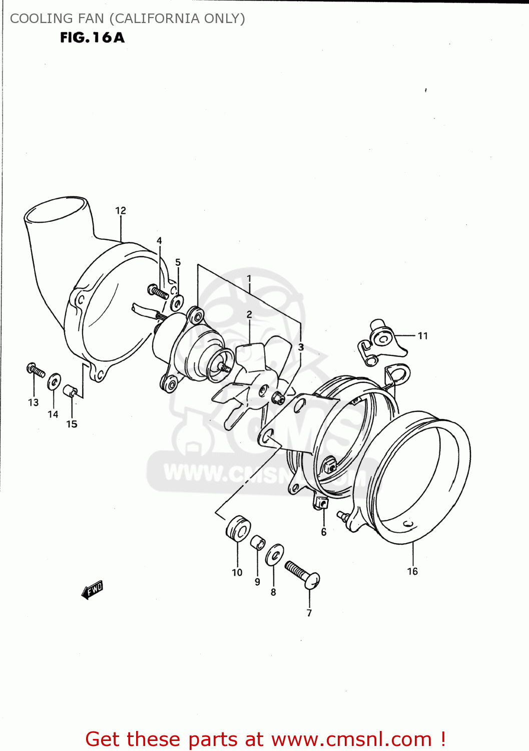 COOLING FAN (CALIFORNIA ONLY) GSX750F KATANA 1991 (M) USA (E03)