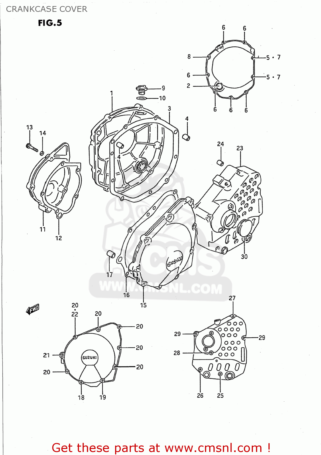 CRANKCASE COVER GSX750F KATANA 1991 (M) USA (E03)
