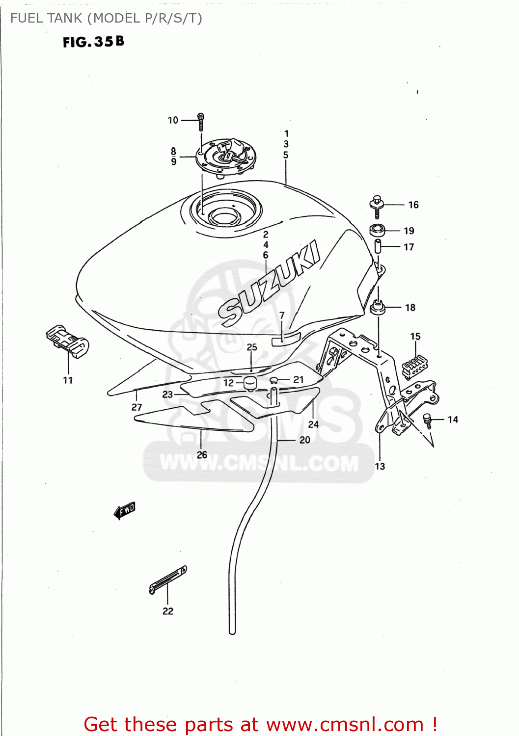 FUEL TANK (MODEL P/R/S/T) GSX750F KATANA 1991 (M) USA (E03)