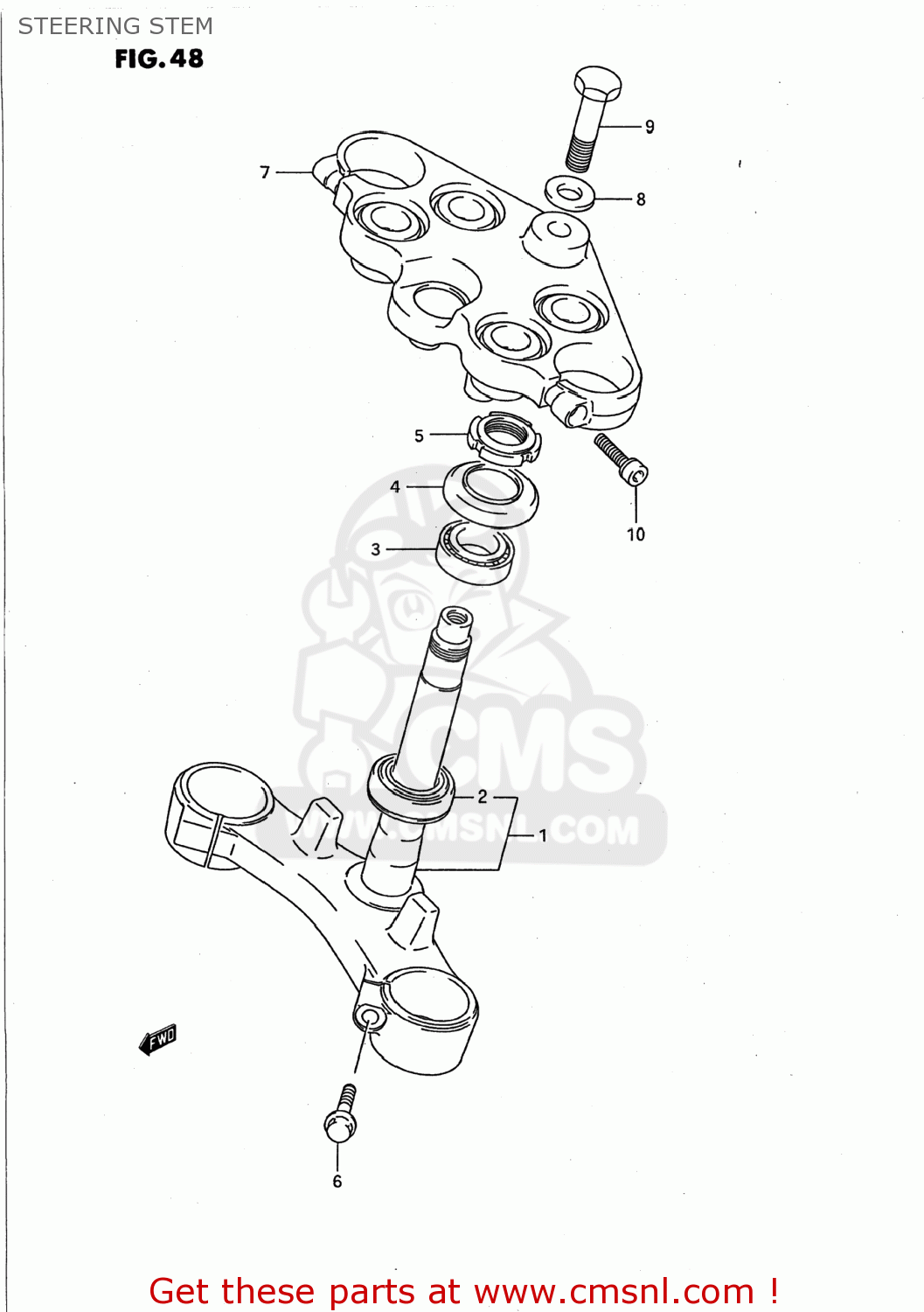 STEERING STEM GSX750F KATANA 1991 (M) USA (E03)