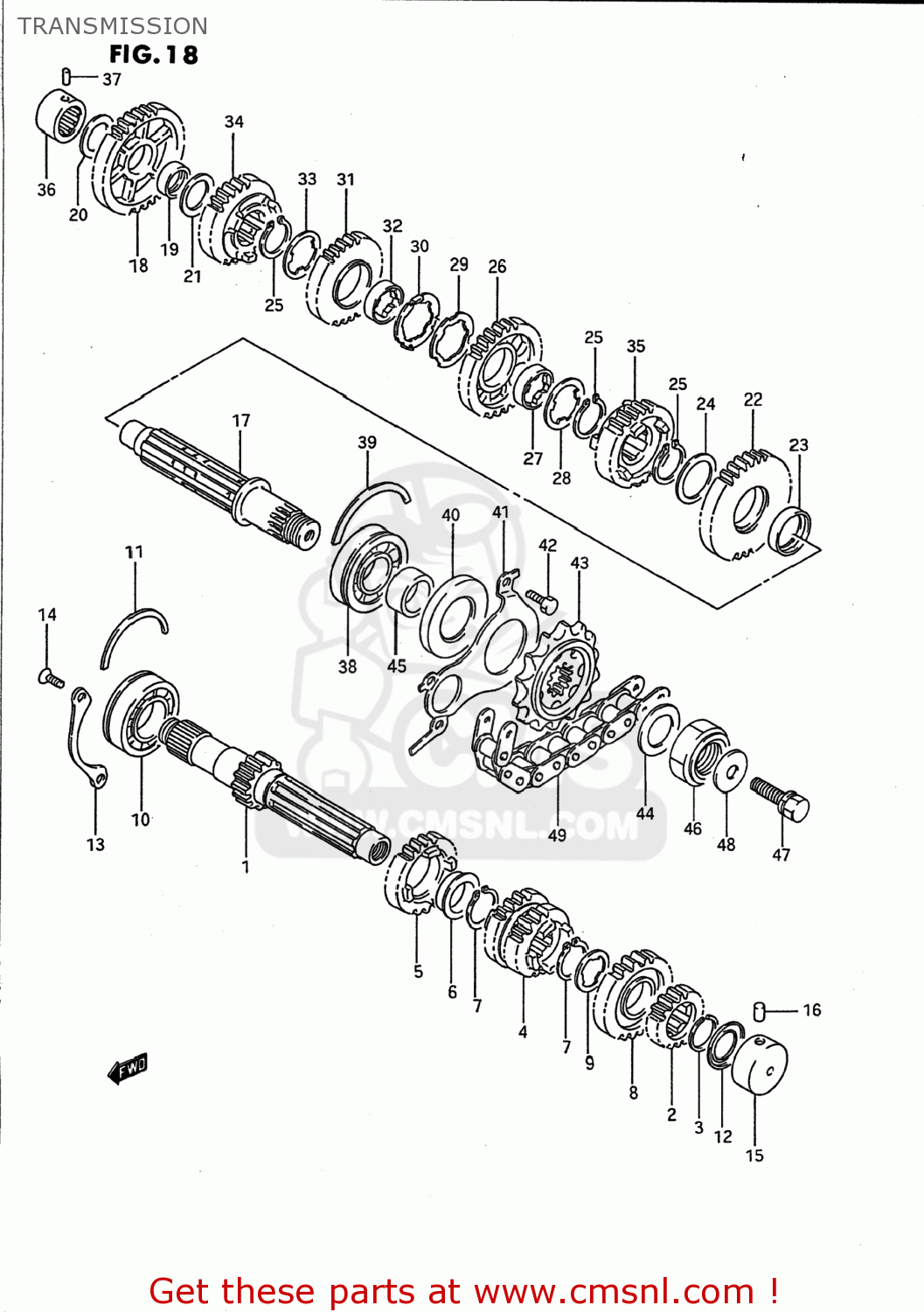 TRANSMISSION GSX750F KATANA 1991 (M) USA (E03)