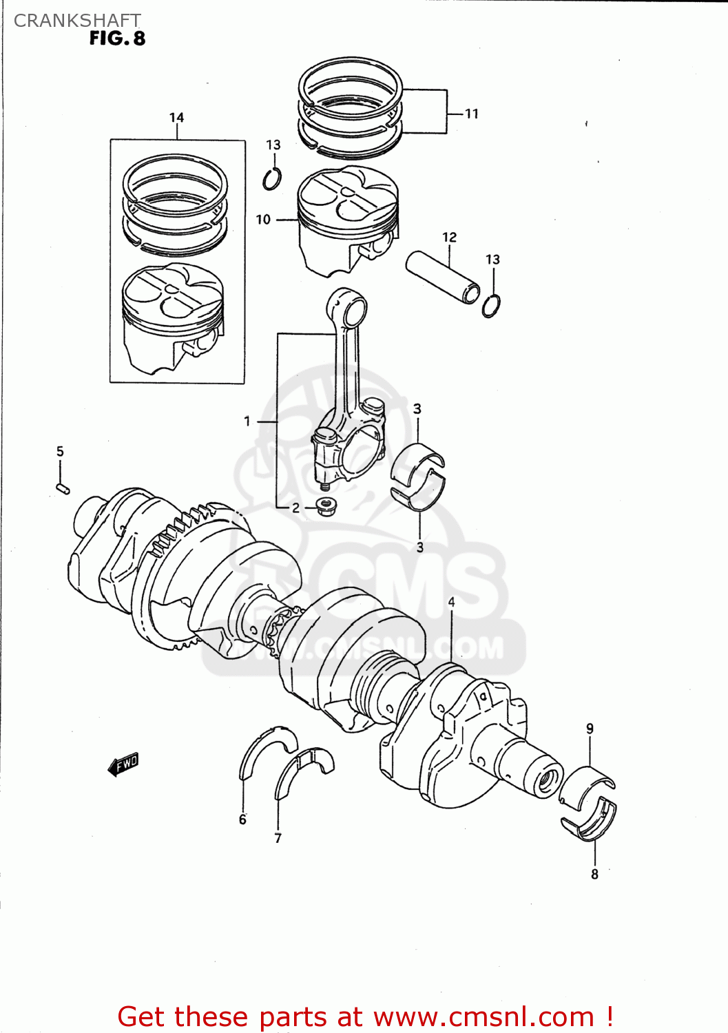 CRANKSHAFT GSX750F KATANA 1992 (N) USA (E03)